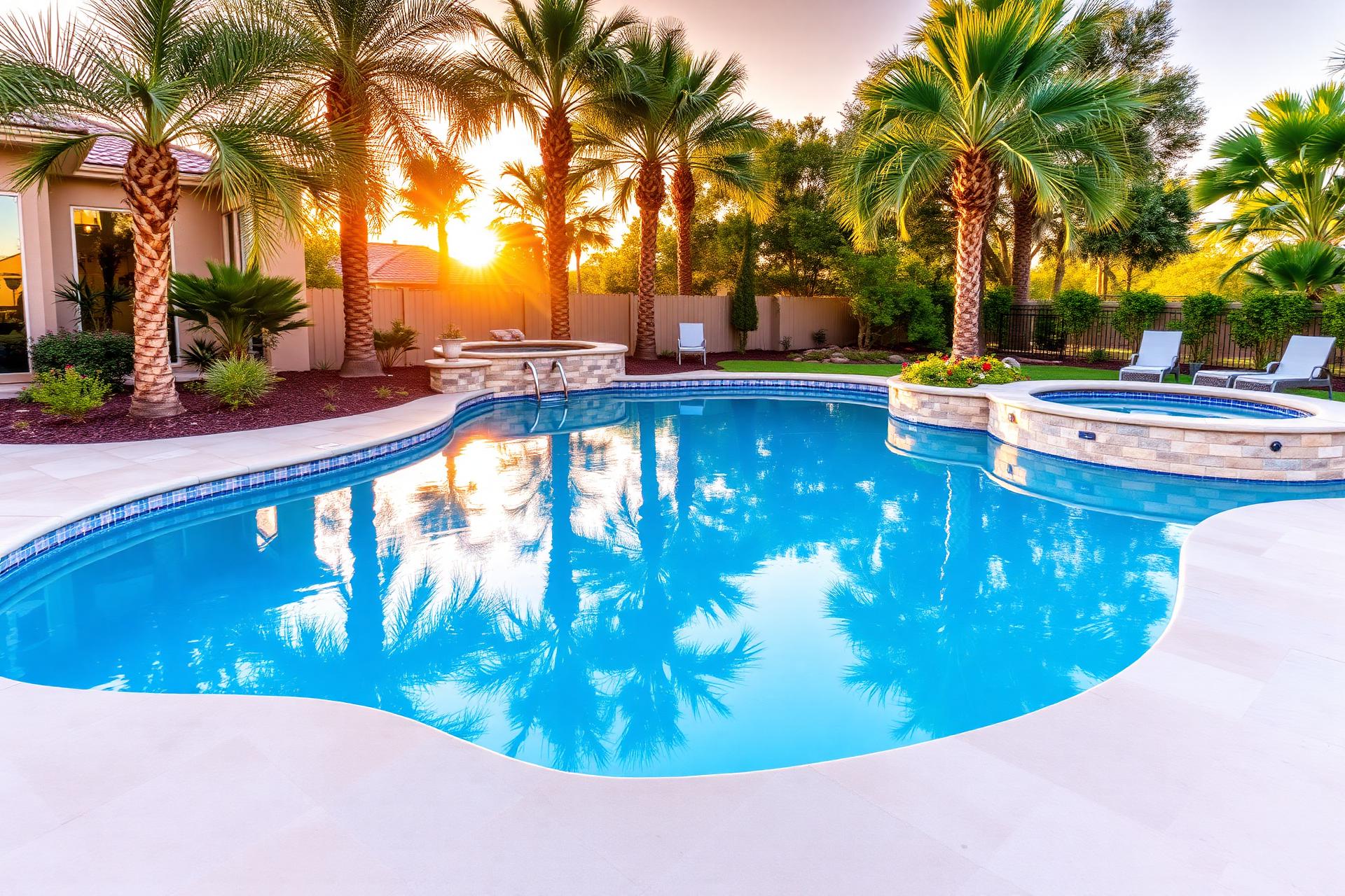Sparkling backyard pool in North Houston